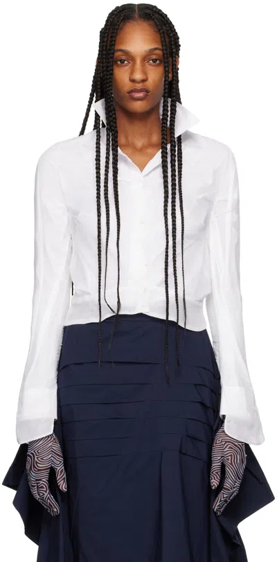 Dries Van Noten White Sheer Shirt In 100 White