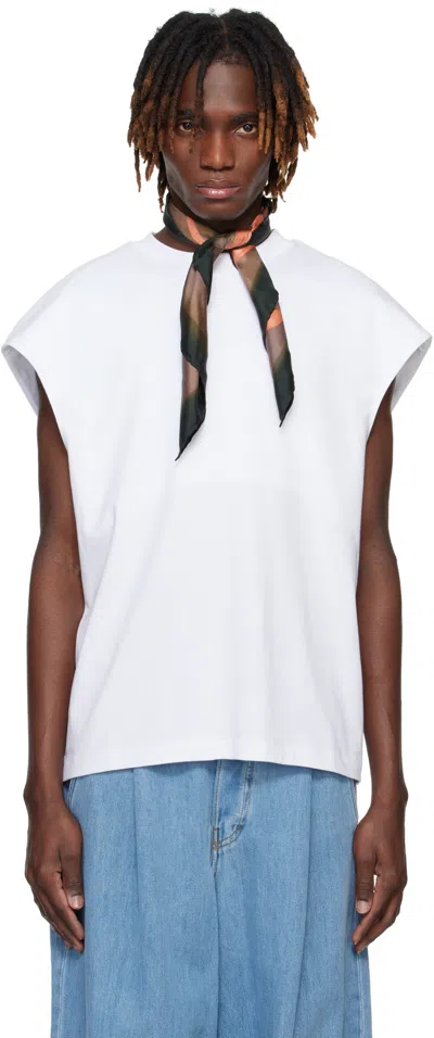 Dries Van Noten White Sleeveless T-shirt In 1 White