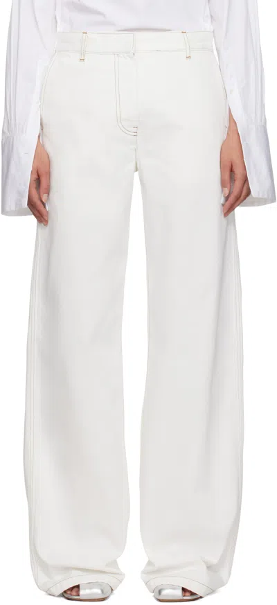 Dries Van Noten Trousers Straight Leg Wide-leg Design In White