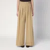 Dries Van Noten Womens Beige Pleated Two-slip-pockets Wide-leg High-rise Cotton Trousers In Beige