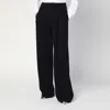 Dries Van Noten Wide Cotton Trousers Belt Loops In Black