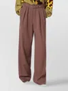 Dries Van Noten Belted Wool Gabardine Wide-leg Pants In Brown