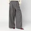 Dries Van Noten Wide Gray Wool Palazzo Pants In Gray