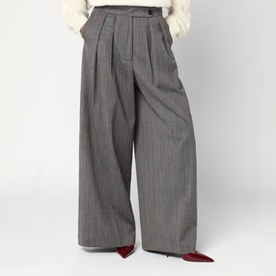 Dries Van Noten Wide Gray Wool Palazzo Pants