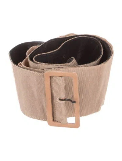 Pre-owned Dries Van Noten Wide Leather Waist Belt In Neutrals