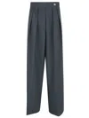 Dries Van Noten High Waist Pleated Wide Leg Trousers In Blue
