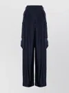 Dries Van Noten Wide Leg Cargo Pants Pockets In Blue