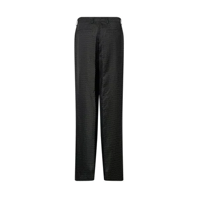 Dries Van Noten Wide Leg Casual Pants Diamonate In Black