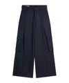 Dries Van Noten Navy-blue Wool Tris Pants In Navy