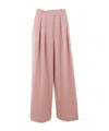 Dries Van Noten High Waist Wide Leg Trousers With Button Detail In Pink