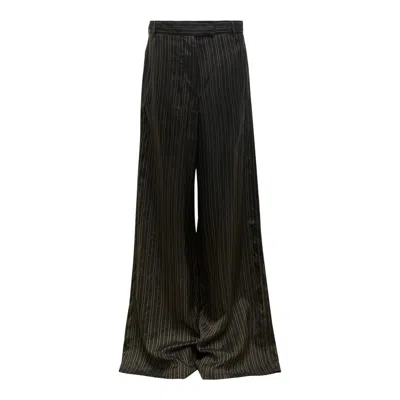 Dries Van Noten Wide Leg Casual Pants Stripes In Black