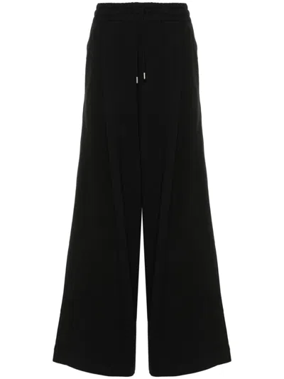 Dries Van Noten Wide-leg Cotton Sweatpants In Black