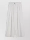 Dries Van Noten Wide-leg Cotton Trousers With Front Pleats In Neutral