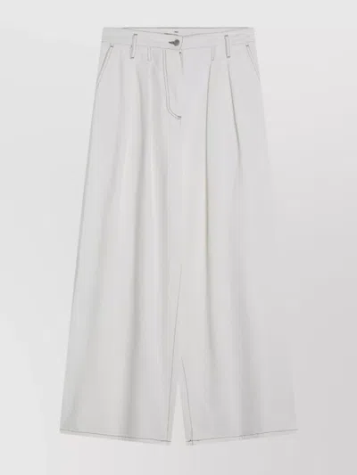 DRIES VAN NOTEN WIDE-LEG COTTON TROUSERS WITH FRONT PLEATS