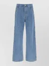 Dries Van Noten Wide-leg Denim Trousers Multiple Pockets In Blue