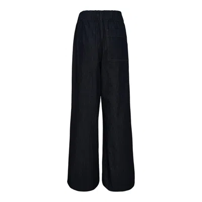 Dries Van Noten Wide Leg Elasticated Trousers In Blue