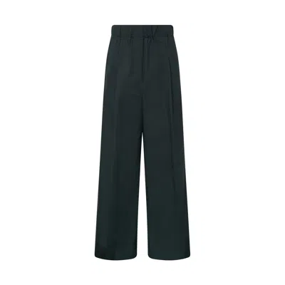 Dries Van Noten Wide Leg Elasticated Trousers In Blue