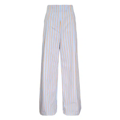 Dries Van Noten Wide Leg Elasticated Trousers In Blue