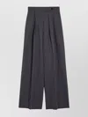 Dries Van Noten Wide Leg High Waist Pleated Front Trousers In Gray