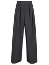 Dries Van Noten Wide-leg High-waisted Cotton Trousers In Grey