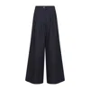 Dries Van Noten Wide-leg High-waisted Dark Denim Jeans With Front Pleats In Blue