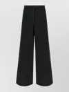 Dries Van Noten Wide Leg Jeans Featuring Velvet Insert And Pockets In Black