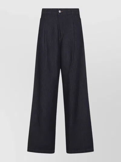 Dries Van Noten Wide Leg Jeans Tailored Belt Loops In Black