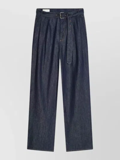 Dries Van Noten Wide Leg Jeans Trousers Self Tie Belt In Blue