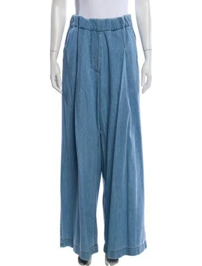 Pre-owned Dries Van Noten Wide Leg Pants In Blue