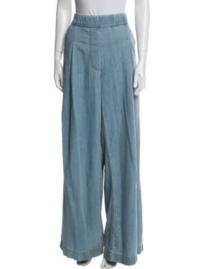Pre-owned Dries Van Noten Wide Leg Pants In Blue
