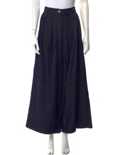 Pre-owned Dries Van Noten Wide Leg Pants In Blue