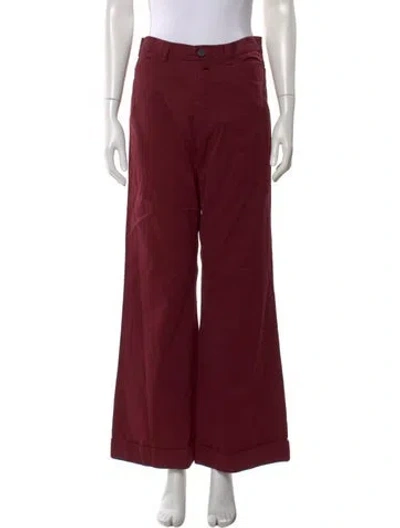 Pre-owned Dries Van Noten Wide Leg Pants In Burgundy