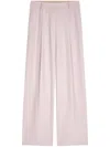 Dries Van Noten Straight Pleated Wide Leg Trousers In Pink