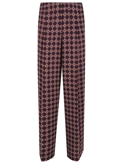 Dries Van Noten Flowing Trousers With Pleated Front Design In Burgundy
