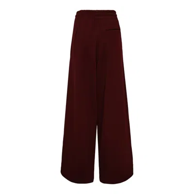 Dries Van Noten Wide Leg Sweatpants In Burgundy