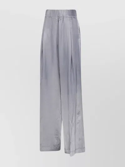 Dries Van Noten Wide Leg Trouser With Pleat And Pocket In Blue