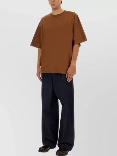 Dries Van Noten Wide Leg Trousers And Pockets In Brown
