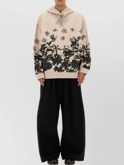 Dries Van Noten Wide-leg Trousers Back Pocket In Neutral