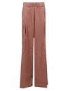 Dries Van Noten Pila Cupro And Cotton Trousers In Brown