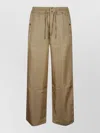 Dries Van Noten Wide Leg Trousers Elastic Waistband In Brown