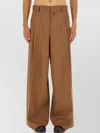 Dries Van Noten Wide Leg Trousers Featuring Pleats In Brown