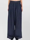 Dries Van Noten Wide Leg Trousers Front Pleats In Blue