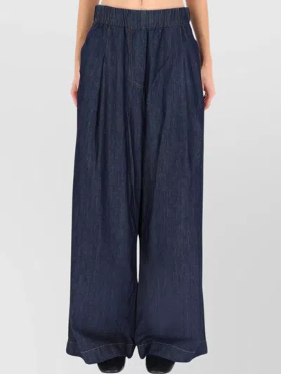 DRIES VAN NOTEN WIDE LEG TROUSERS FRONT PLEATS