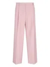 Dries Van Noten Wide-leg Trousers In Pink Wool In Pink