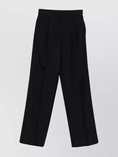 Dries Van Noten Wide Leg Trousers Pleated Front In Black