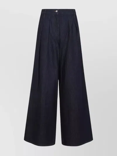 DRIES VAN NOTEN WIDE LEG TROUSERS PLEATED FRONT