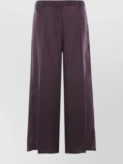 Dries Van Noten Penn Wide-leg Trousers In Striped Twill In Red