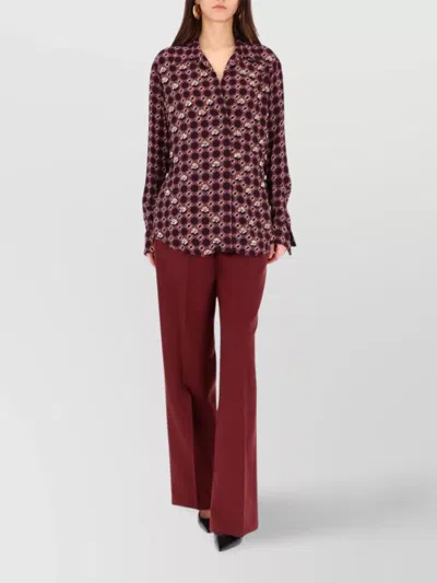 Dries Van Noten Wide Leg Trousers With Pleats And Pockets In Red