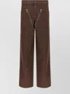 Dries Van Noten Wide Leg Trousers Zip Pockets In Brown