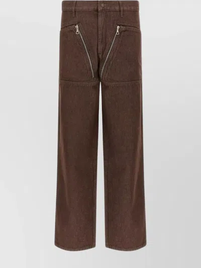 DRIES VAN NOTEN WIDE LEG TROUSERS ZIP POCKETS